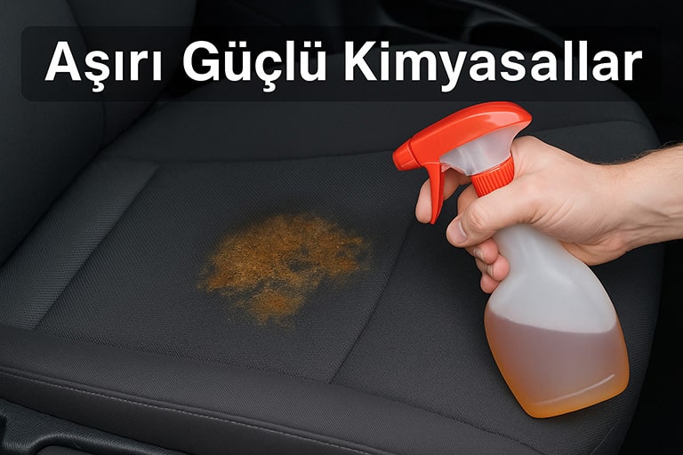 Kimyasallarla araba koltuk temizliği