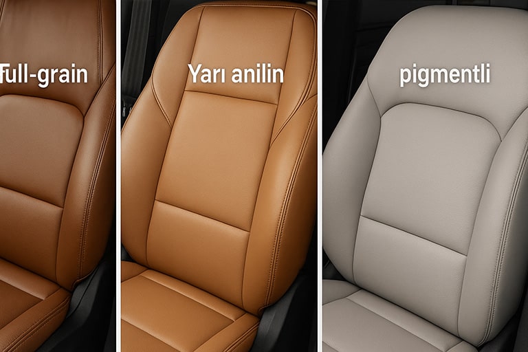 Deri koltuk temizliğine hazırlık